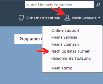 Lexware nach Updates suchen