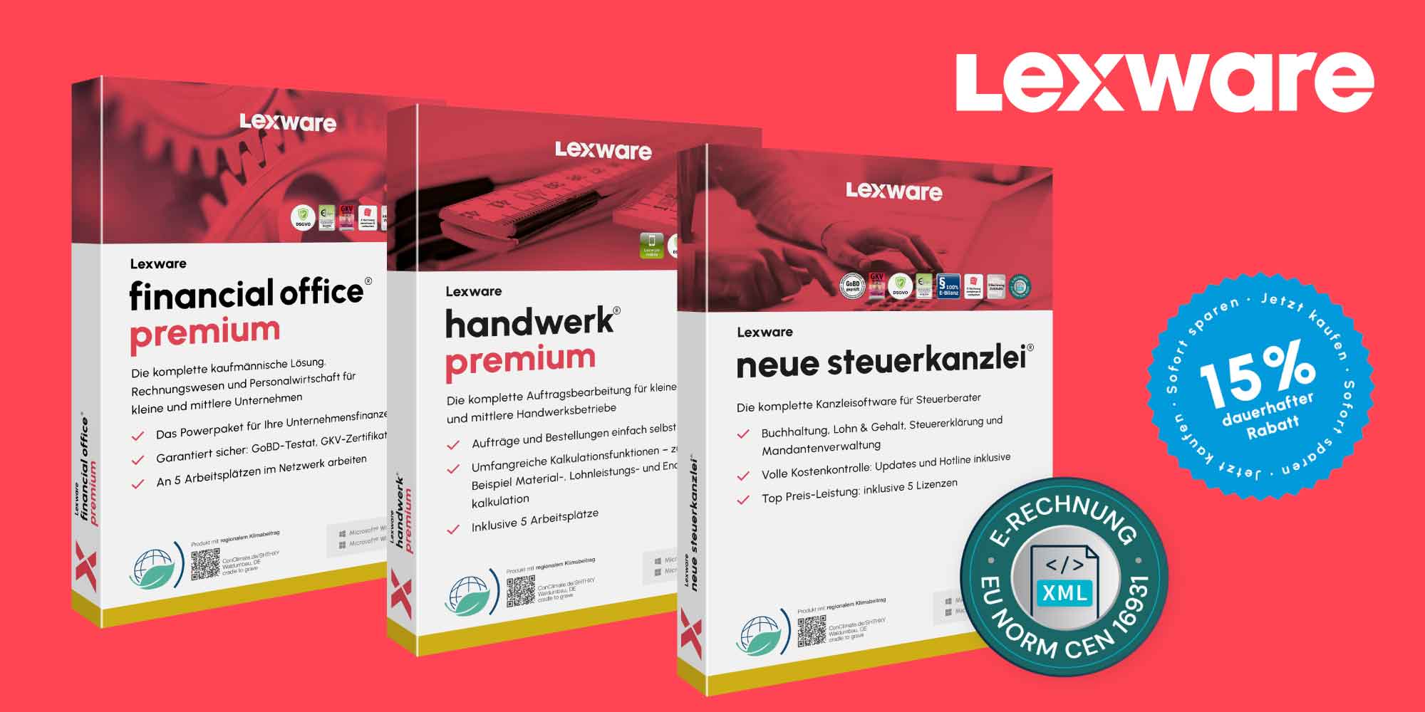 Dauerhaft 15 % auf Lexware Desktop Produkte.