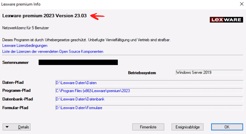 Lexware Desktop Version Wo finde ich die aktuell installierte Lexware Programm-Version?